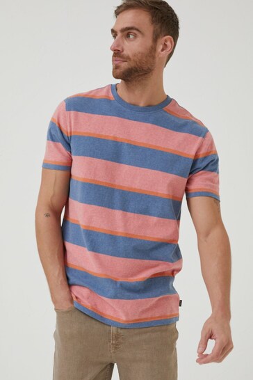 FatFace Orange Ellbridge Stripe T-Shirt