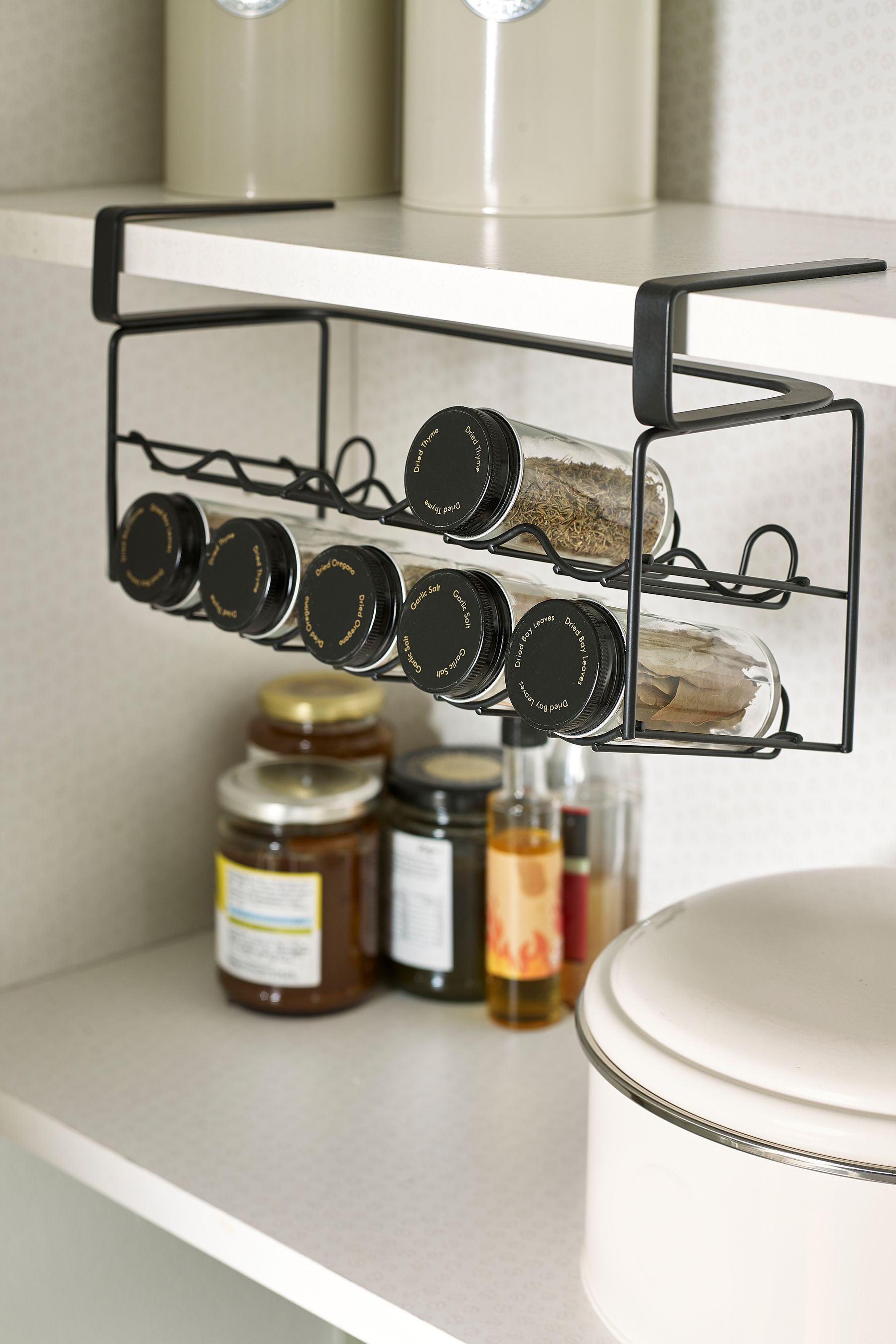 Black Moderna Wire Under Shelf Spice Rack