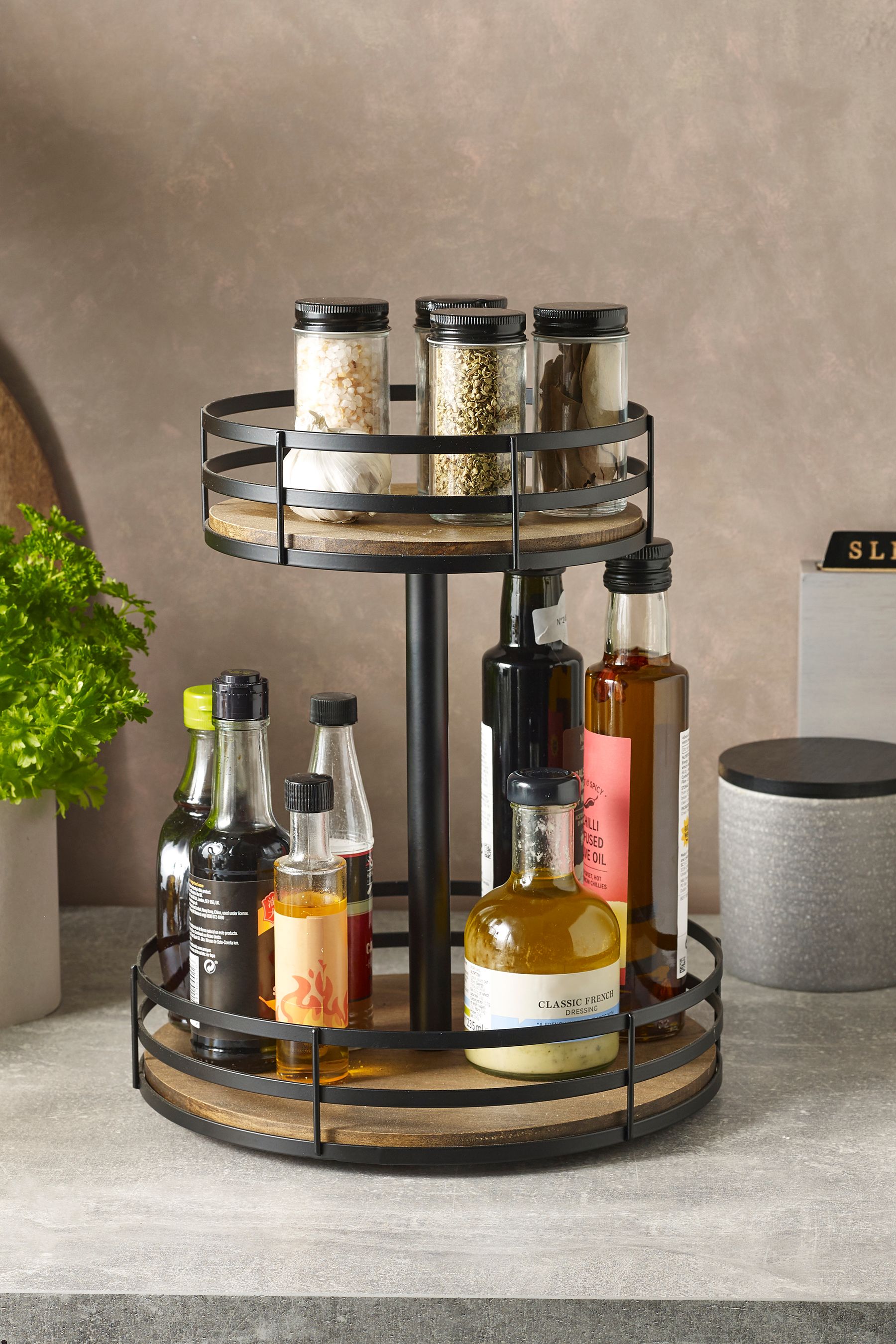 Buy Black Bronx 2 Tier Rotating Spice Rack Spice Rack from the Next UK