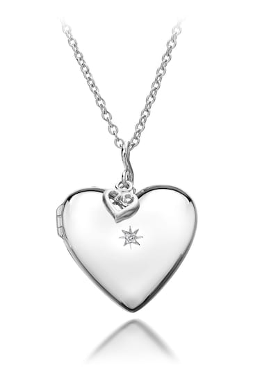 Hot Diamonds Silver Tone Romantic Heart Locket Necklace