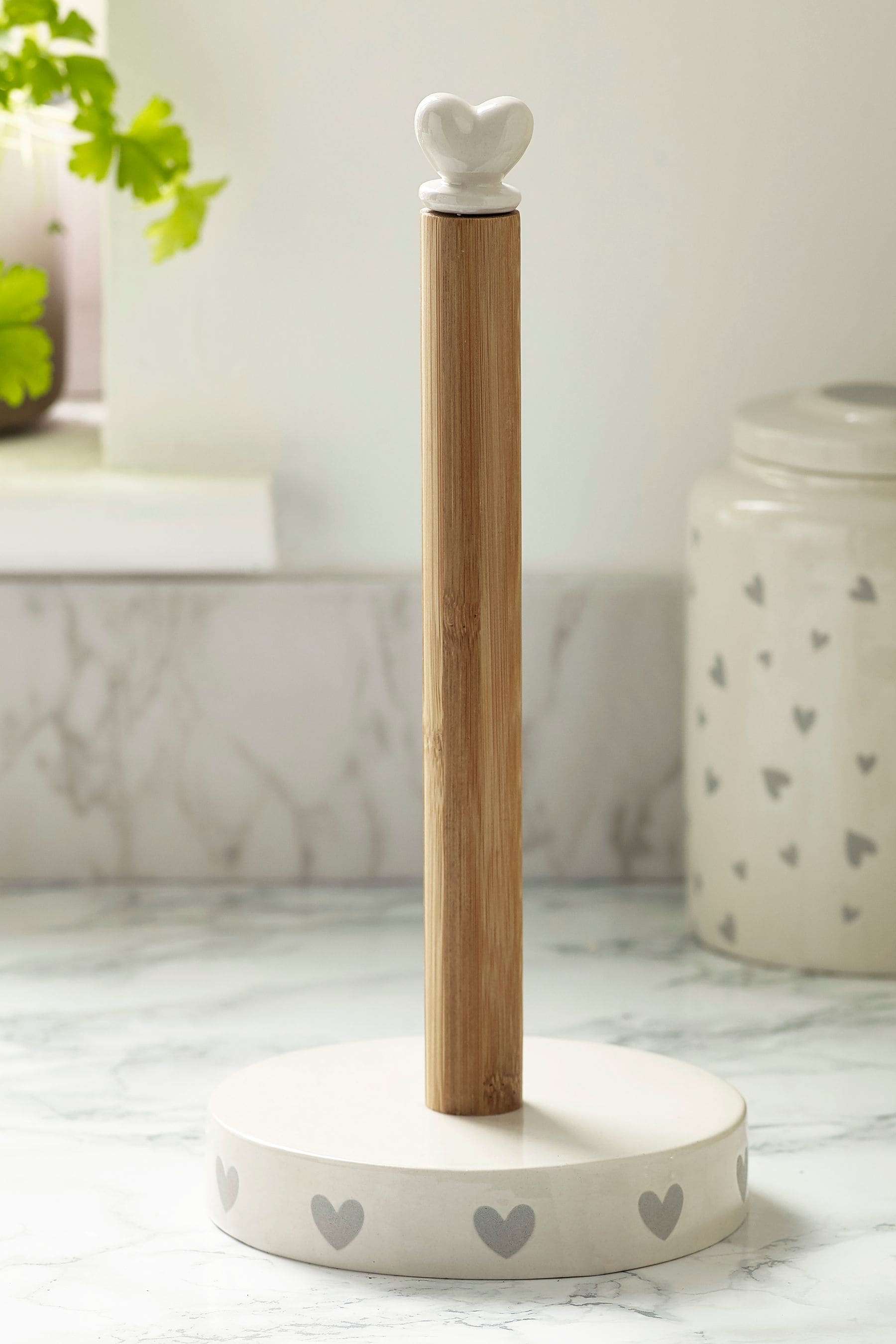 Buy Grey Hearts Kitchen Roll Holder from the Next UK online shop