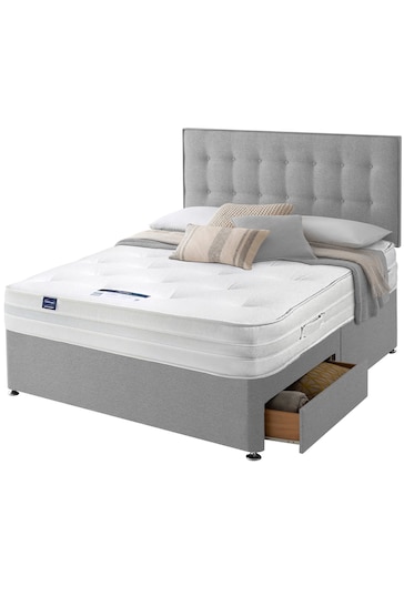Silentnight Grey Eco 1200 Mirapocket Mattress and 2 Drawer Divan Base Bed Set