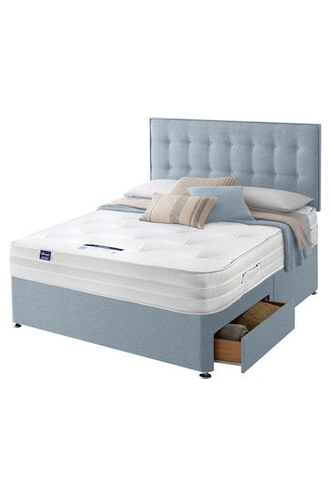 Silentnight Blue Eco 1200 Mirapocket Mattress and 2 Drawer Divan Base Bed Set