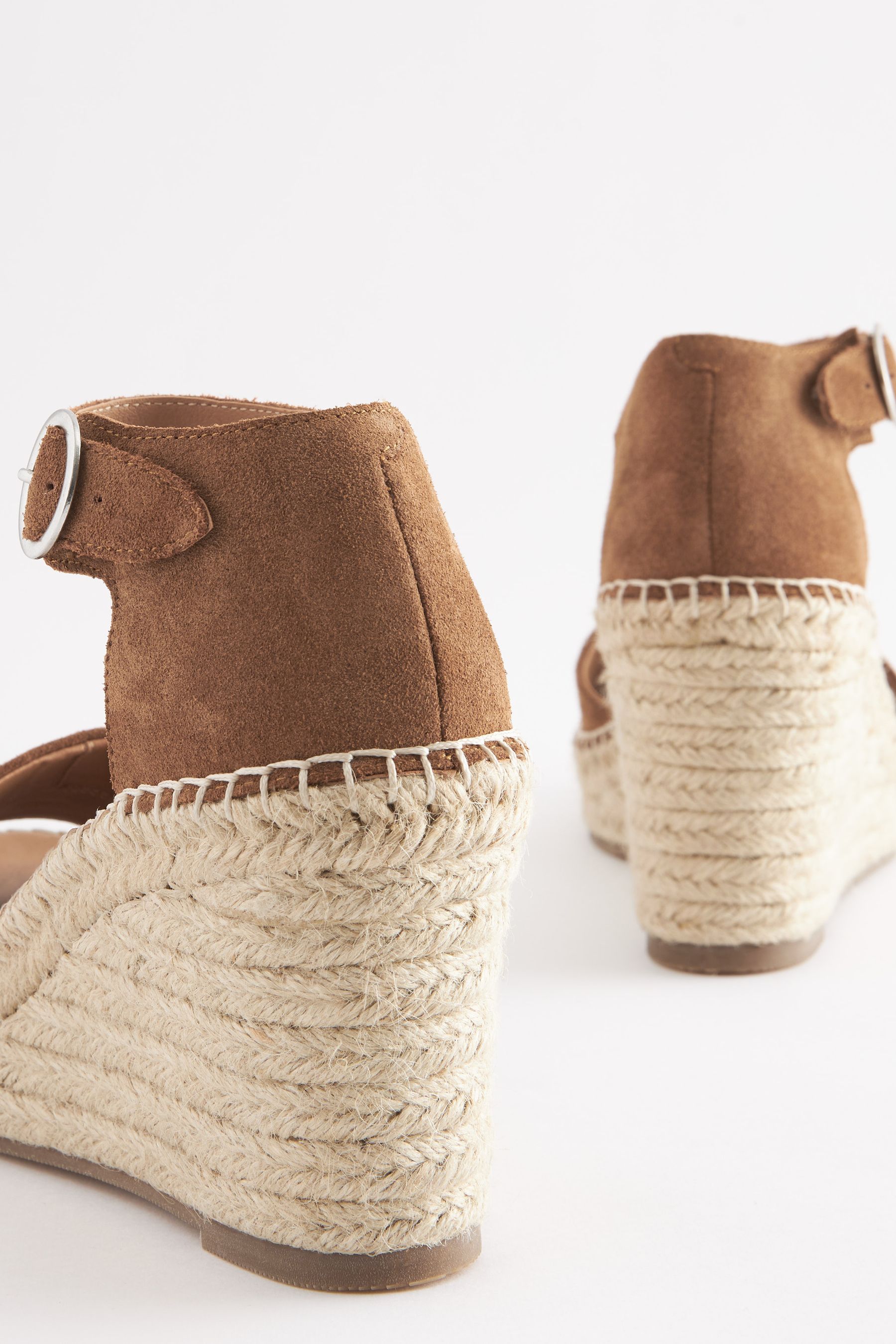Tan Brown Forever Comfort Suede Espadrille Wedges