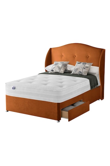 Silentnight Bronze Eco 1200 Mirapocket Mattress and 2 Drawer Velvet Divan Base Bed Set