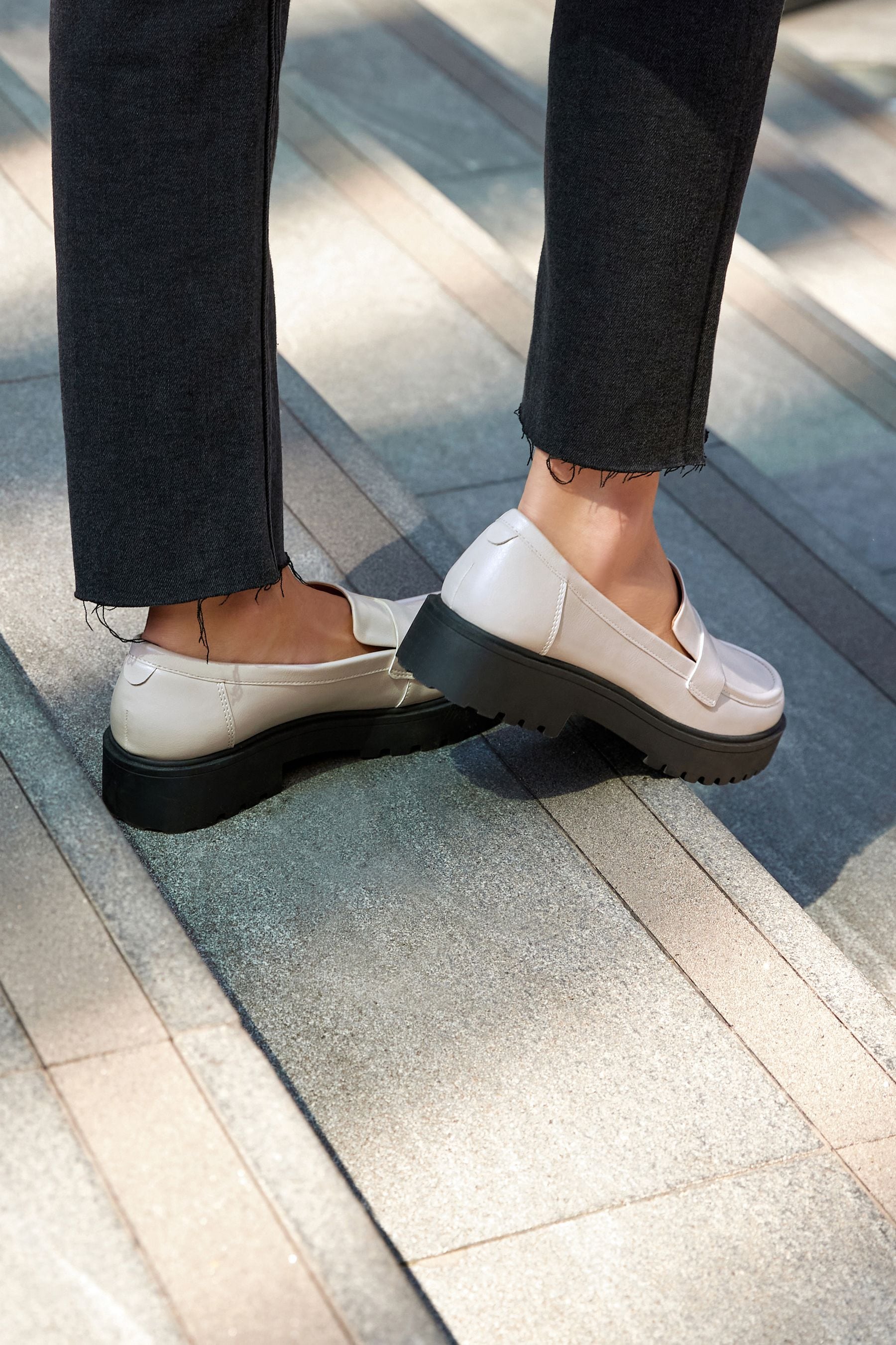 Womens white loafer shoes sales