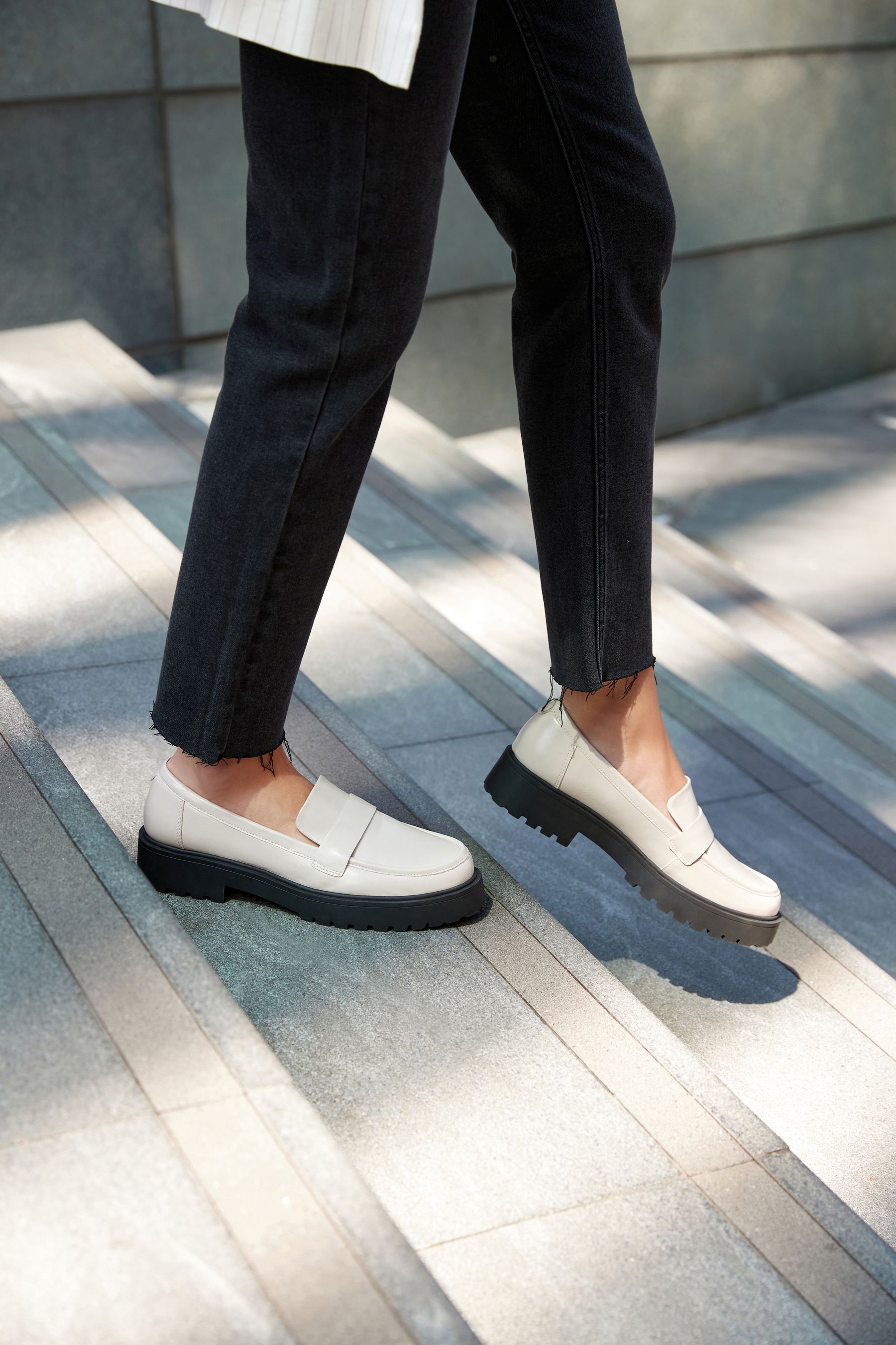 Bone White Forever Comfort Chunky Loafers