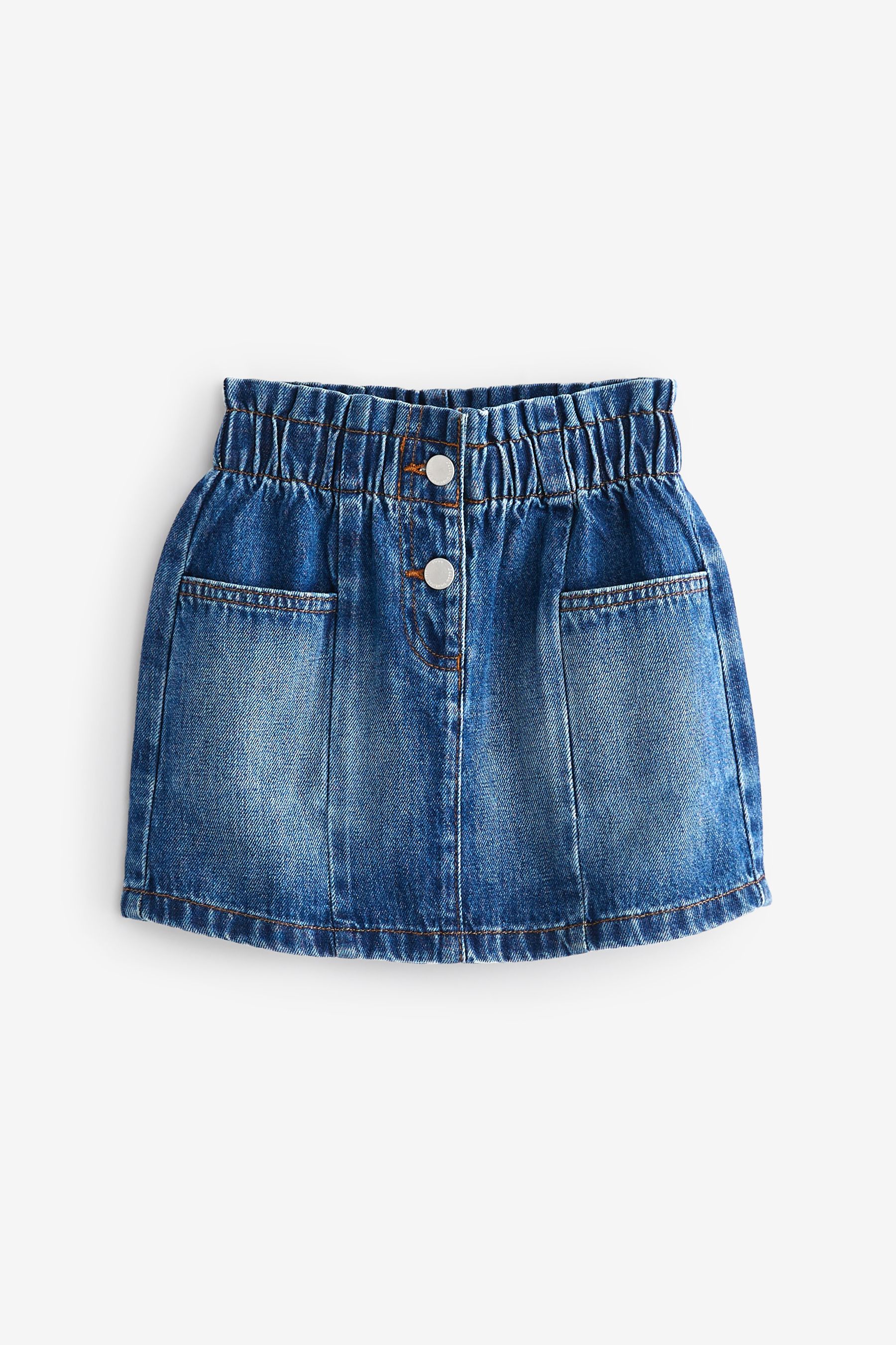Buy Mid Blue Denim 100 Cotton Paperbag Waist Skirt 3 16yrs from the Next UK online shop