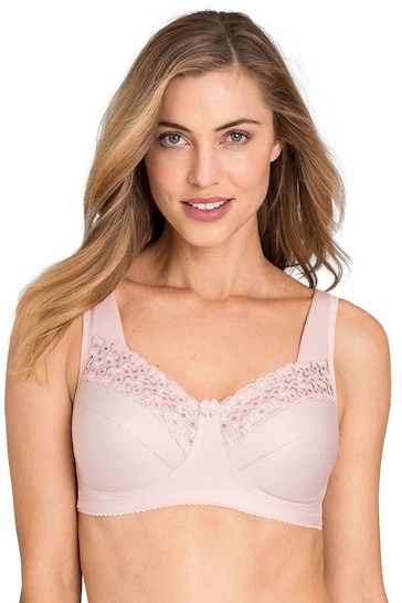 Miss Mary of Sweden Pink Broderie Anglaise Non Wired Bra