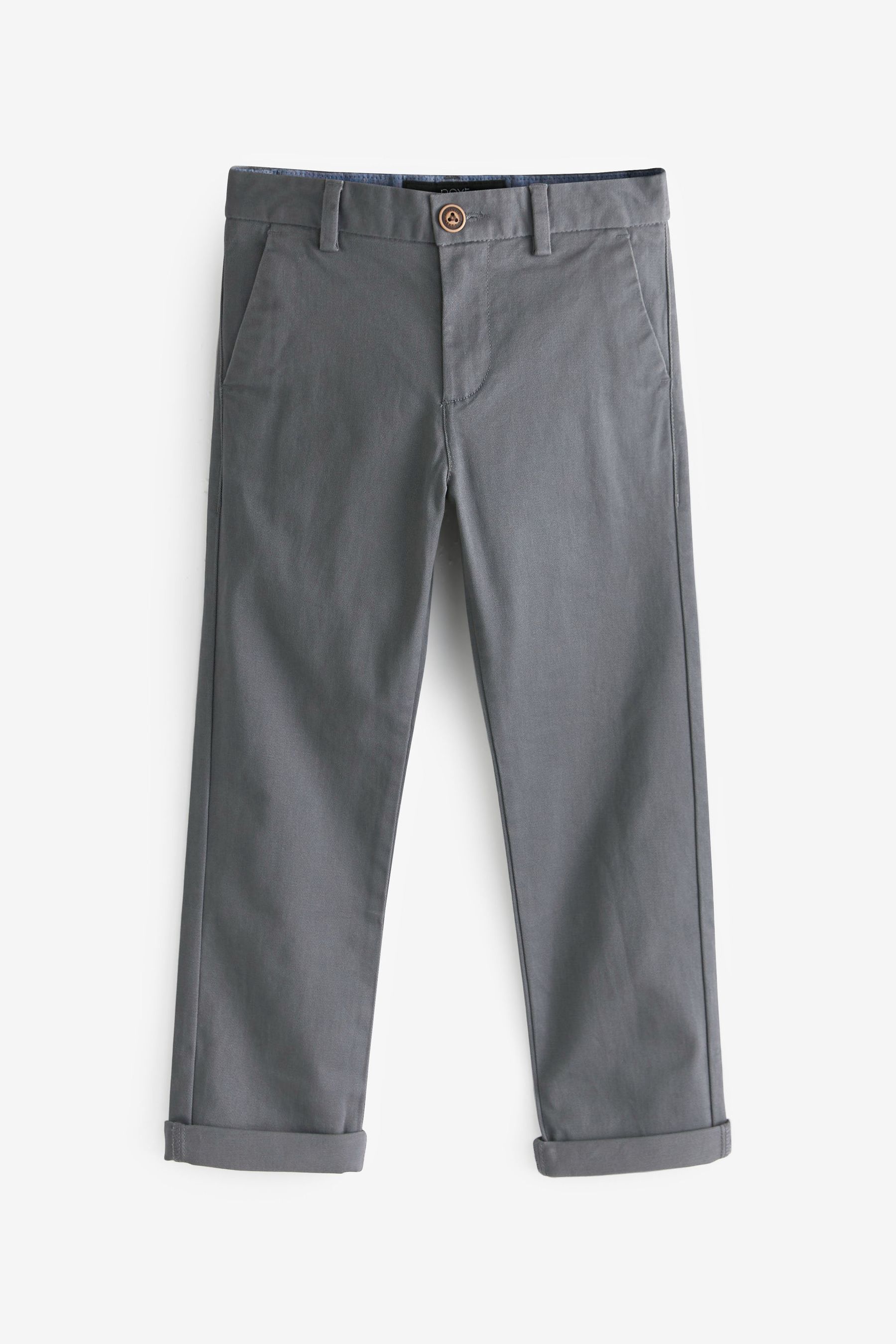 Buy Charcoal Grey Regular Fit Stretch Chino Trousers (317yrs) from the