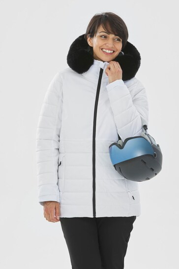 Decathlon Ski Mid Length White Jacket