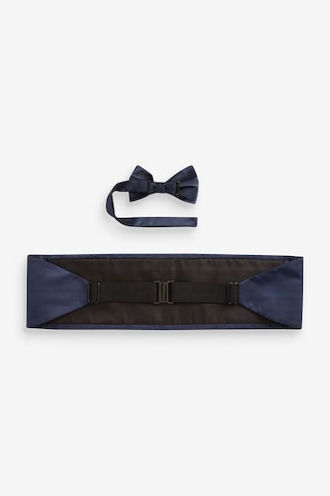 Navy Blue Cummerbund And Bow Tie Set
