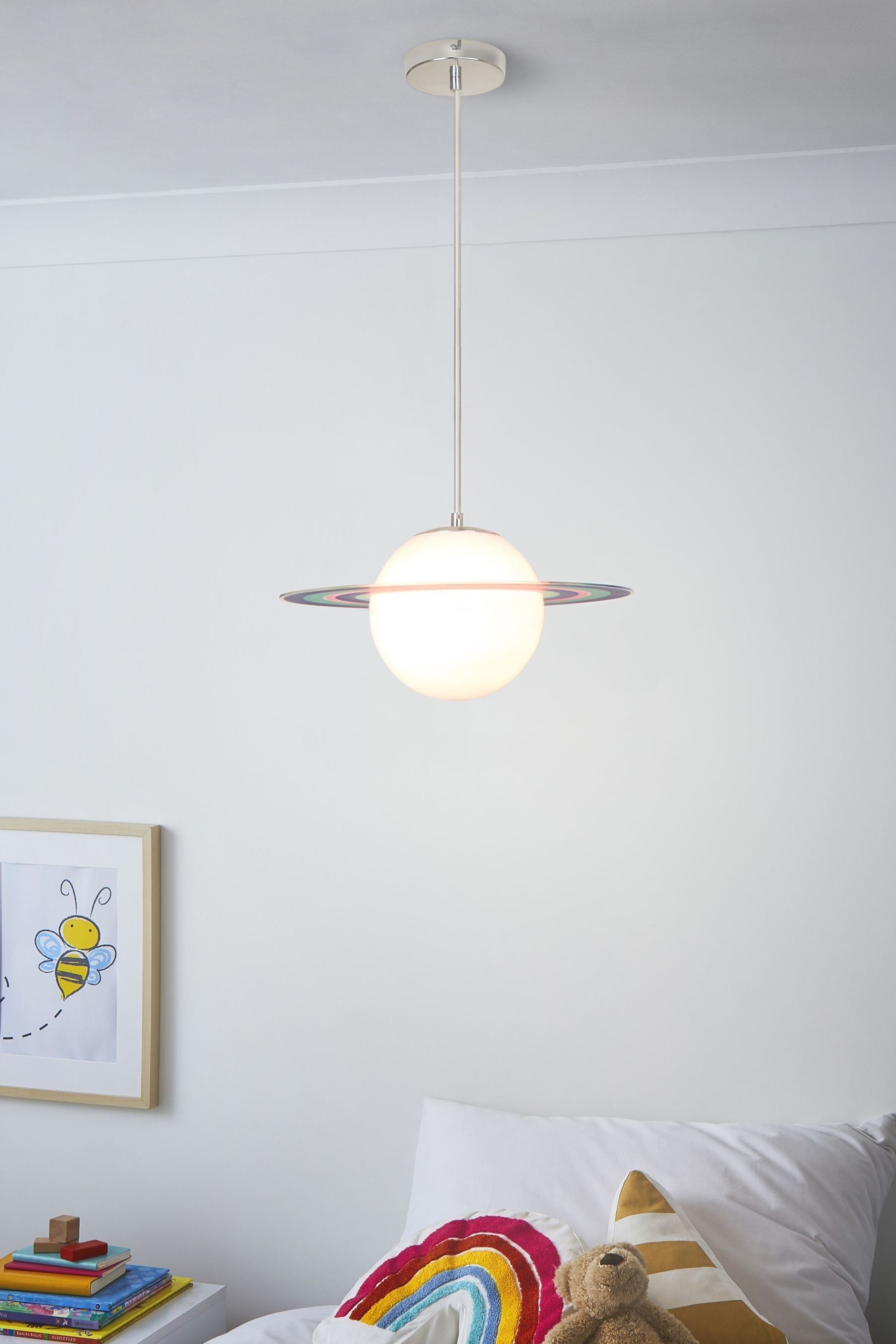 glow Blue Saturn Ceiling Light Pendant Lamp