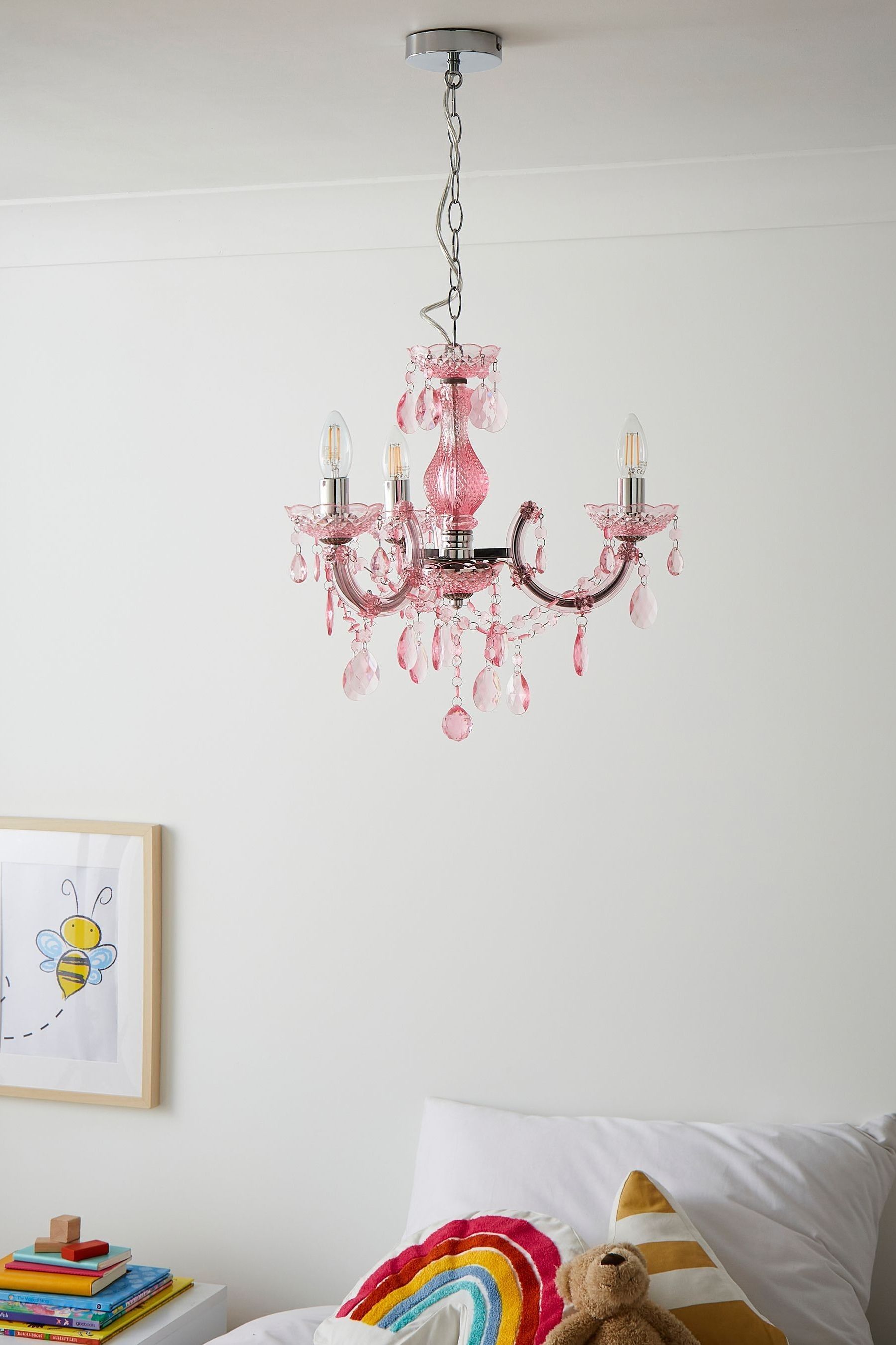 glow Pink Marie Terese 3 Light Ceiling Light
