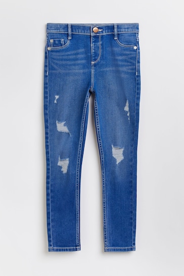 Buy River Island Blue Girls Ripped Skinny Jeans from the Next UK online ...