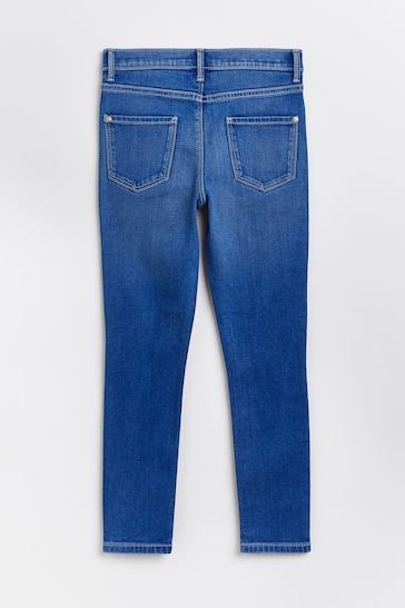 River Island Blue Girls Ripped Skinny Jeans