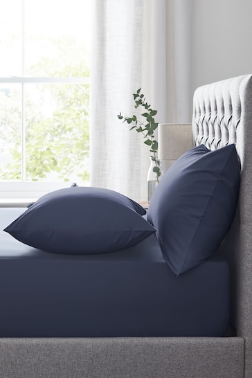 Navy Blue Easy Care Polycotton Fitted Sheet