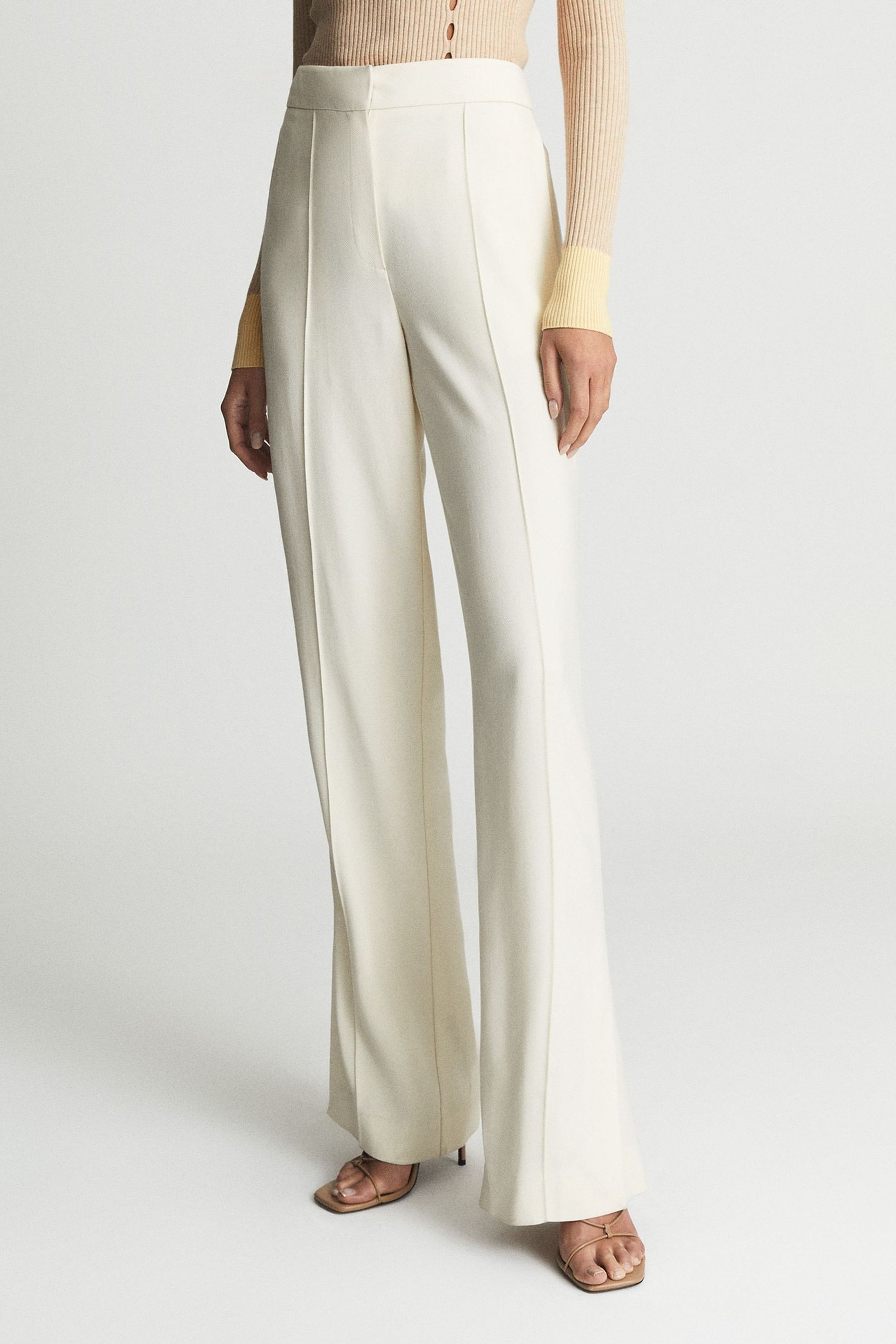 Buy Reiss Cream Gia Petite Wide Leg Trousers from the Next UK online shop