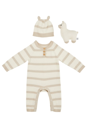 Ickle Bubba Cream Knitted Romper Gift Set