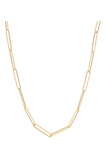 Hot Diamonds Gold Tone Embrace Square Wired 50cm Chain Necklace