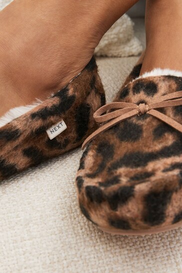 Animal Faux Fur Lined Moccasin Slippers