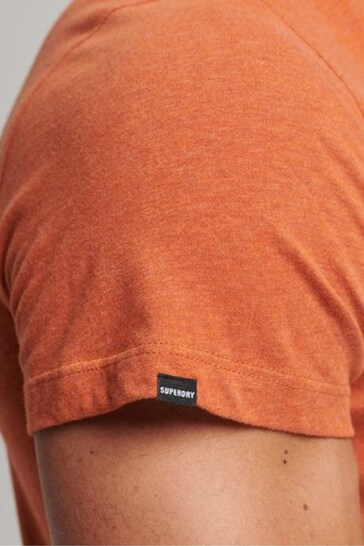 Superdry Orange Cotton Micro Embroidered T-Shirt