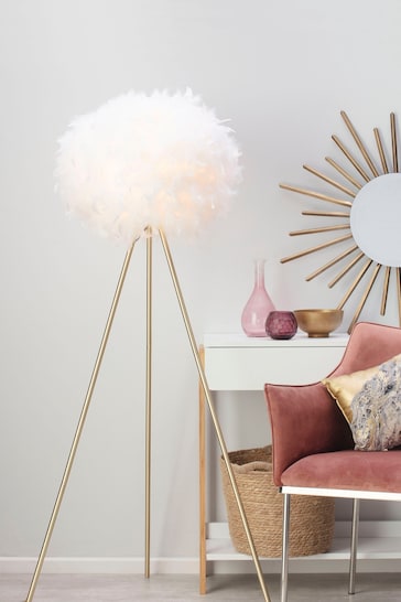BHS White Feather Tripod Floor Lamp