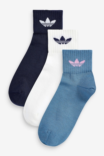 adidas Originals White Mid-Ankle Socks 3 Pack