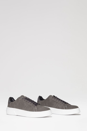 Threadbare Grey Raised Sole Court Trainers