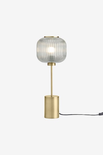 MADE.COM Grey & Antique Brass Briz Table Lamp