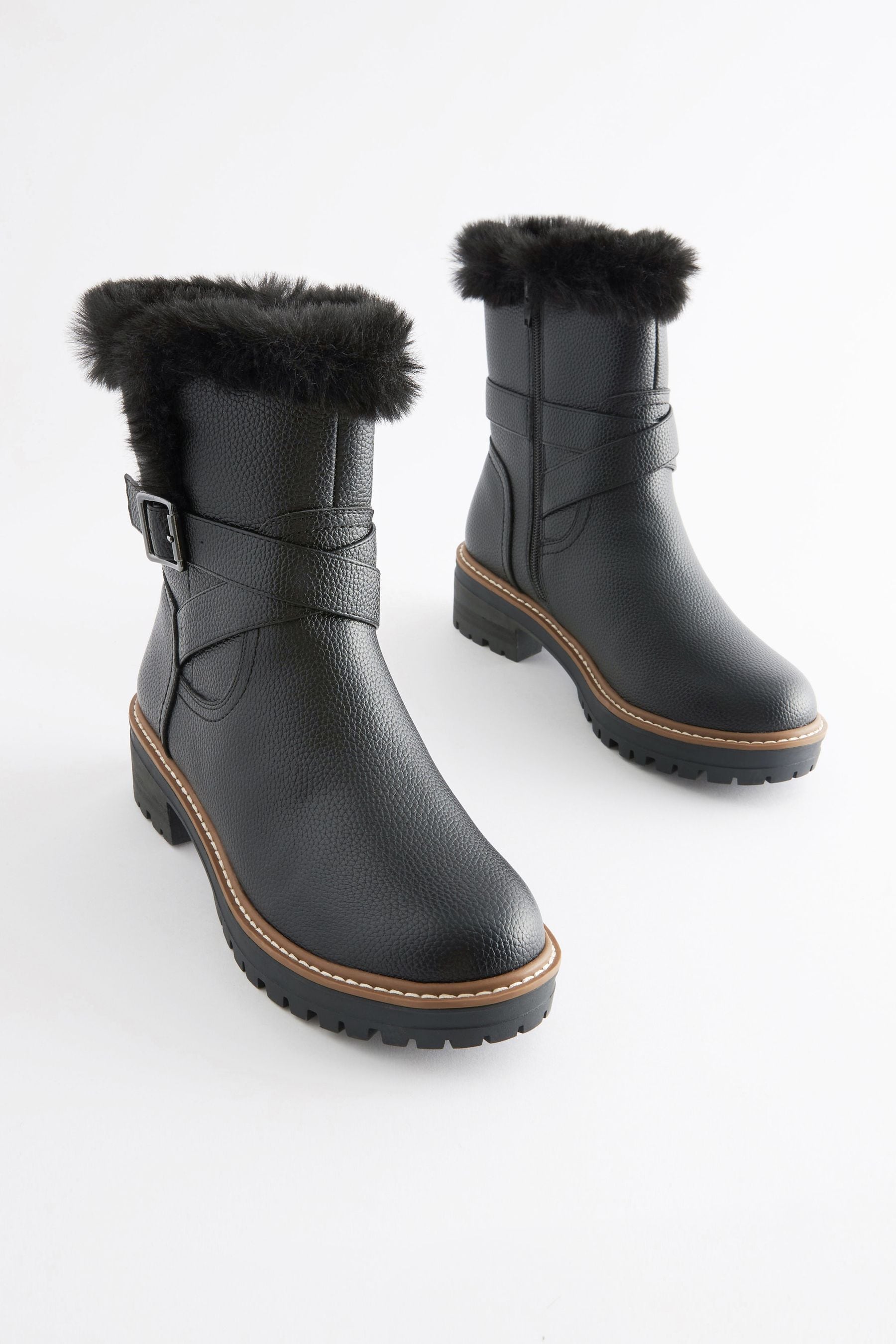 Wide fit sales fur lined boots