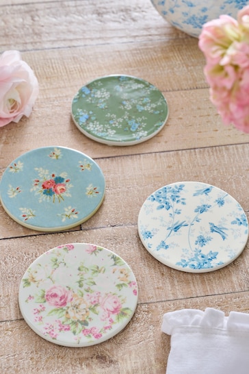 Shabby Chic by Rachel Ashwell® Set of 4 Multi Floral Fine China Coasters