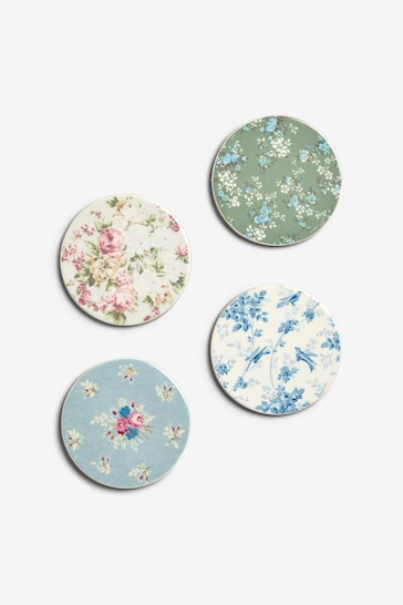 Shabby Chic by Rachel Ashwell® Set of 4 Multi Floral Fine China Coasters