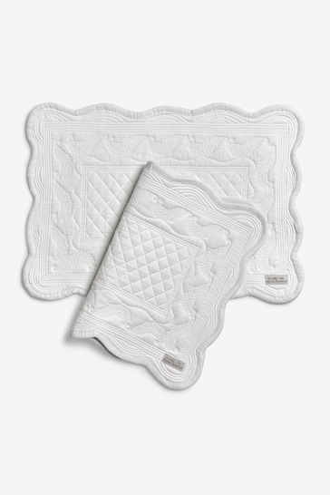 Shabby Chic by Rachel Ashwell® Set of 2 White Quilted Placemats