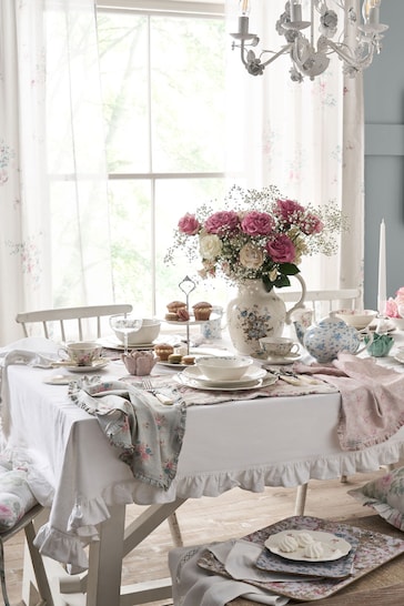 Shabby Chic by Rachel Ashwell® Mixed Floral Ruffle Trim Set of 4 Napkins