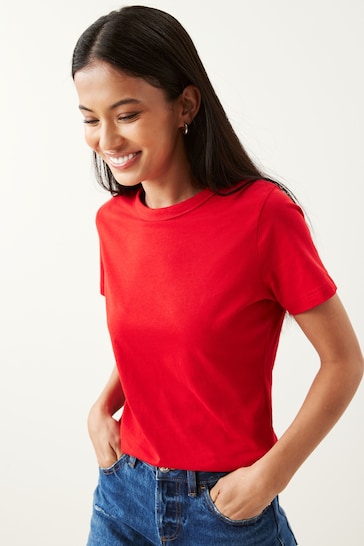 Red Essential 100% Pure Cotton Short Sleeve Crew Neck T-Shirt