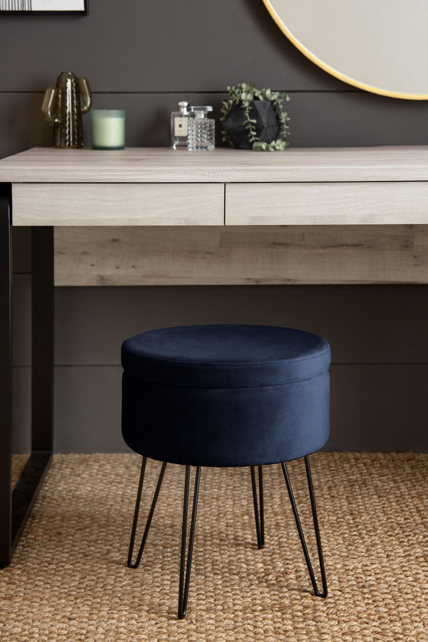 Blue storage stool sale