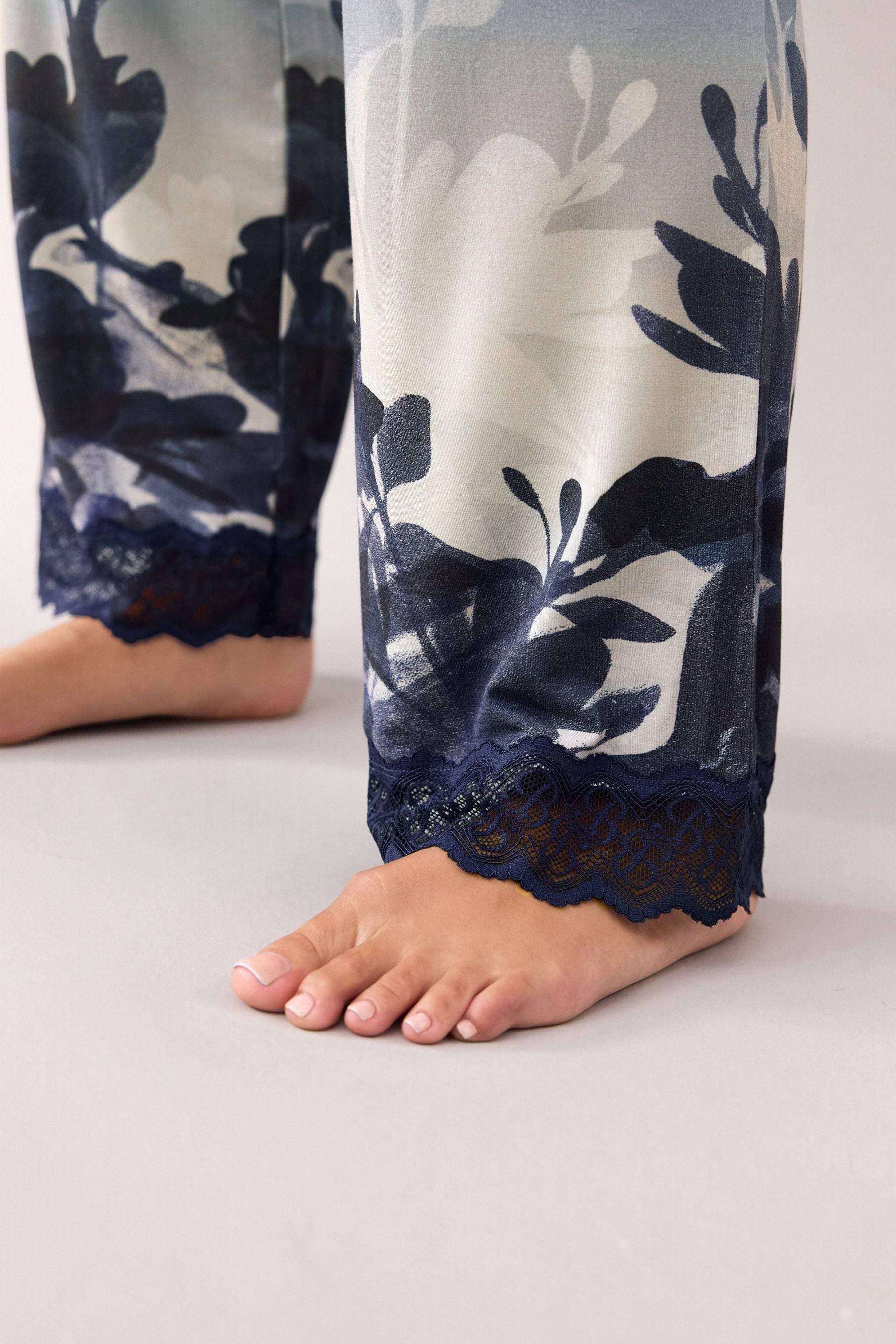 B by Ted Baker Navy Floral Jersey Pyjama Set