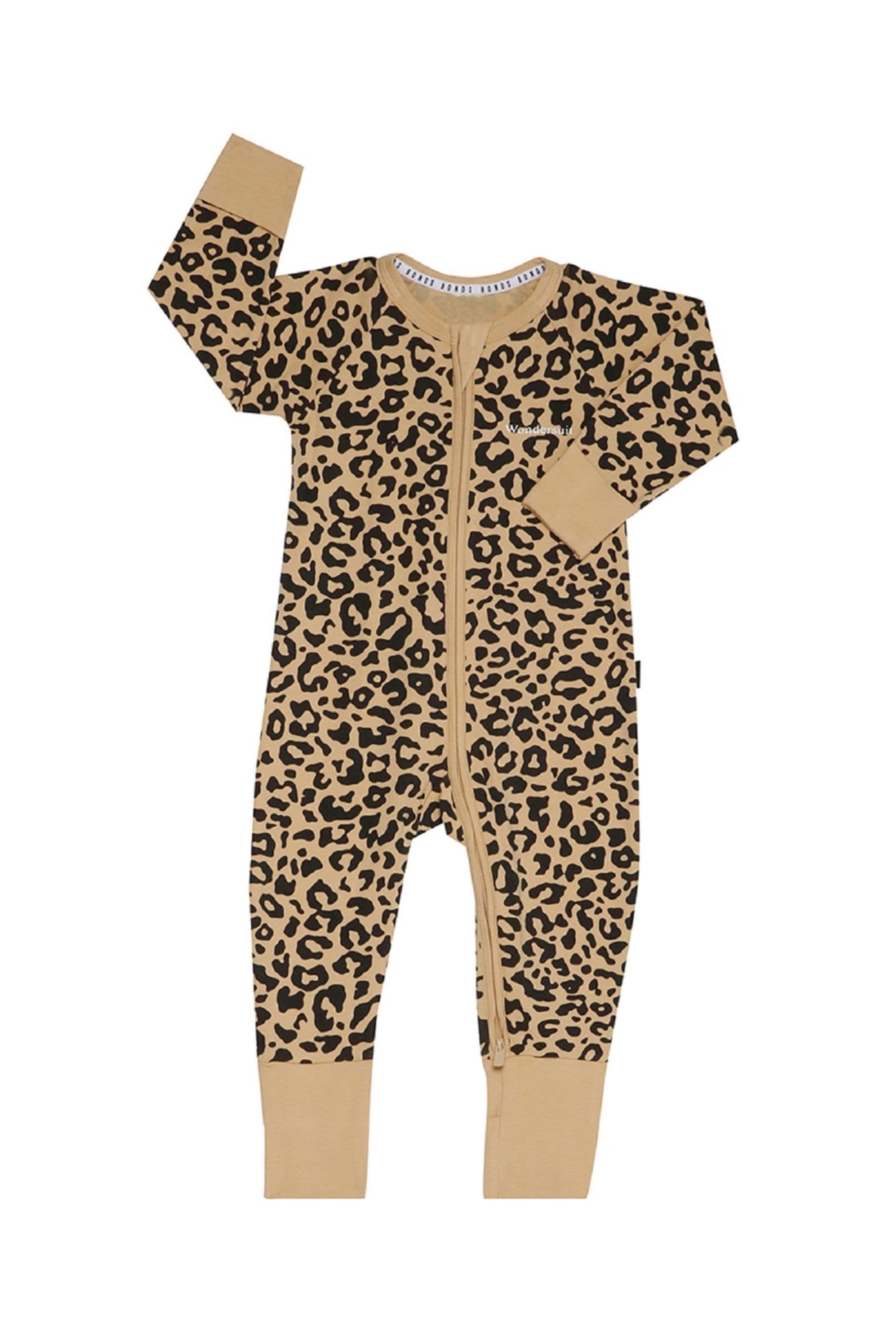 Leopard print baby sleepsuit discount