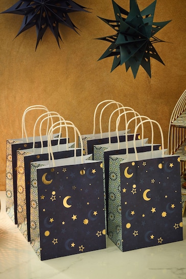 Set of 6 Navy Eid Gift Bags