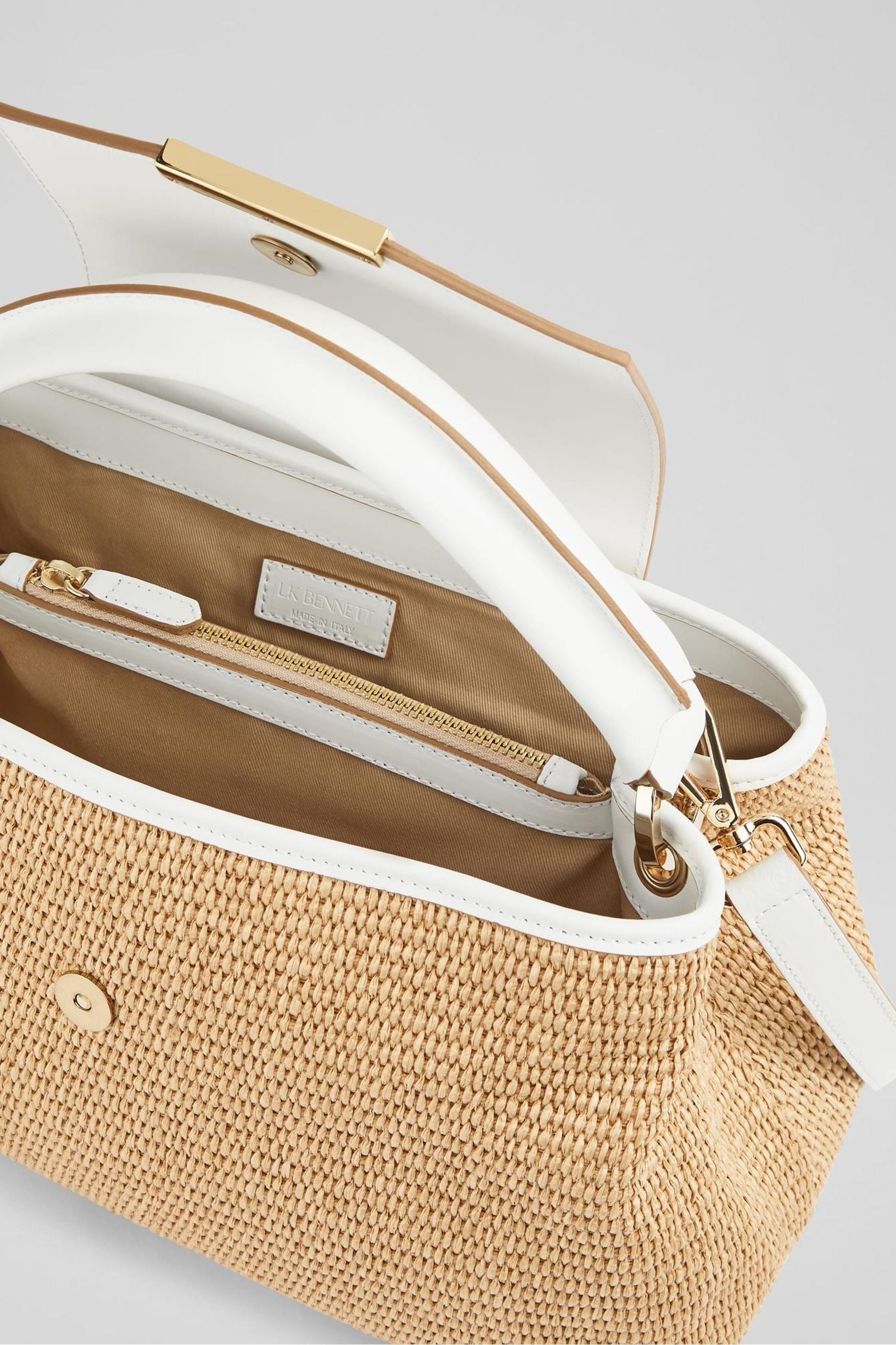 Lk bennett raffia bag top