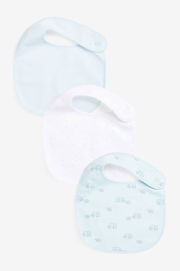 Blue Elephant 3 Pack Baby Bibs