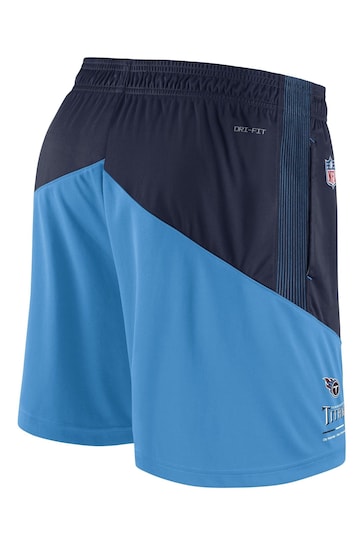 Nike Blue Fanatics NFL Tennessee Titans Nike On-field sideline Dri-Fit Knit Shorts