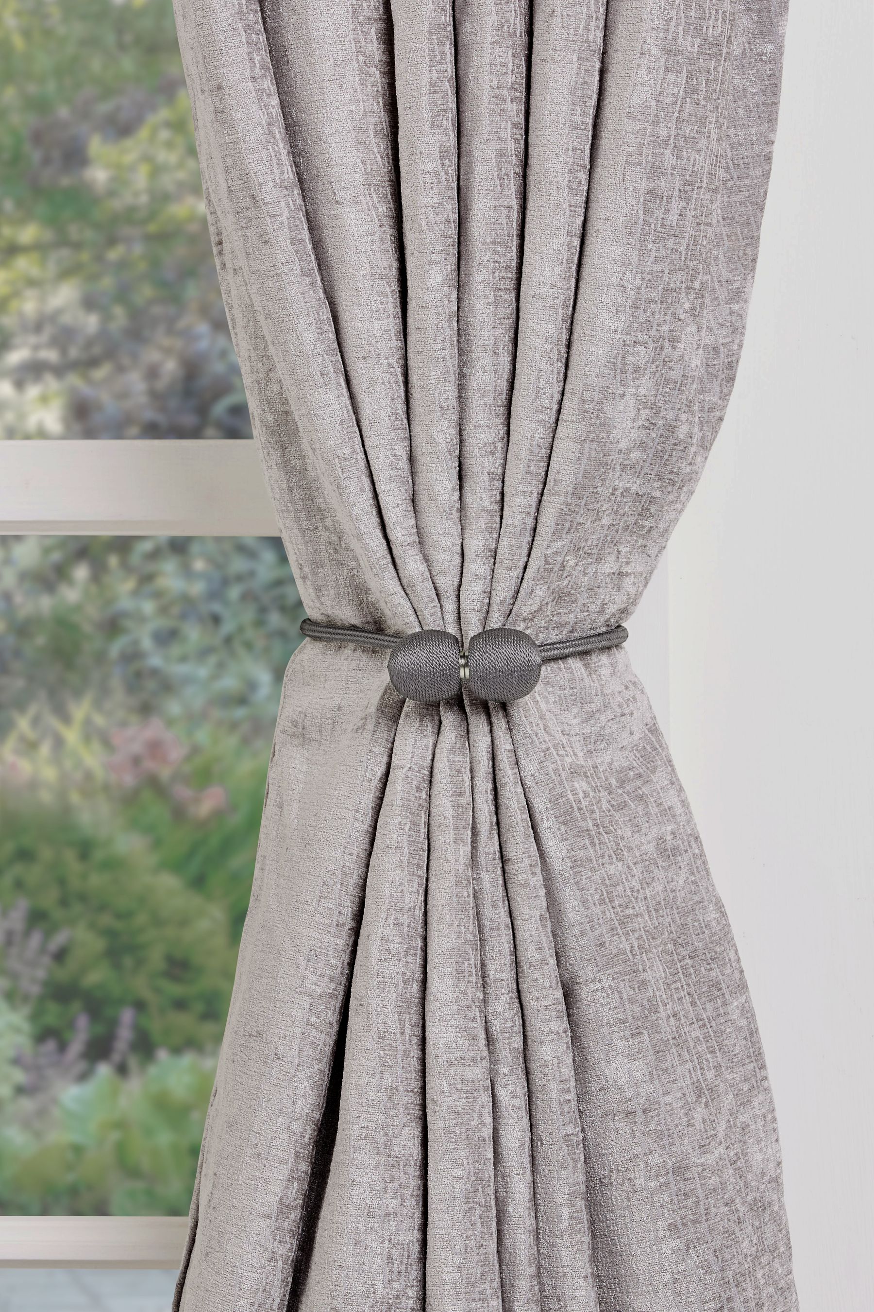 Grey curtain outlet tie backs