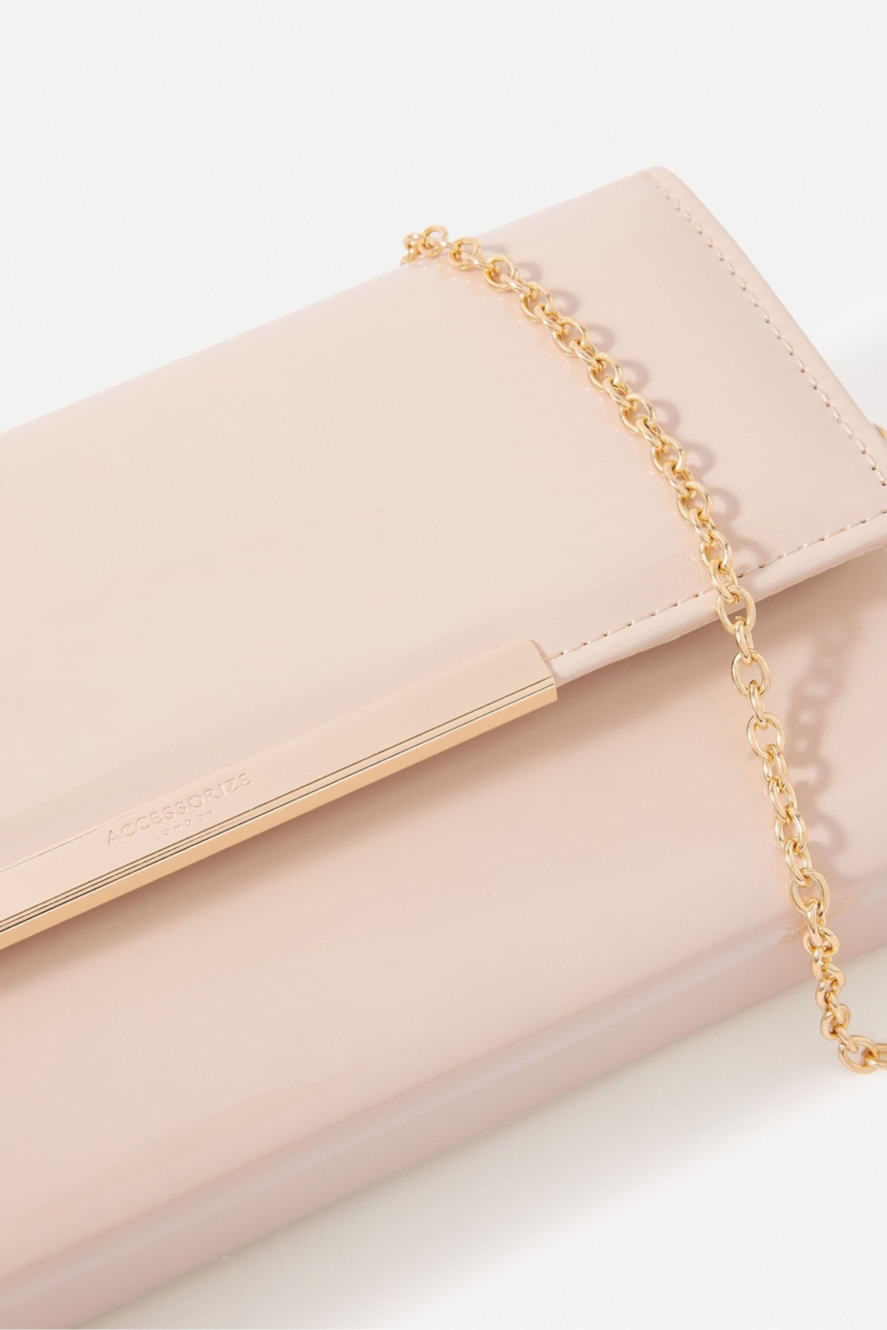 Rose gold deals patent clutch bag