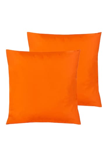 furn. Orange Plain Twin Pack Water UV Resistant Outdoor Cushions