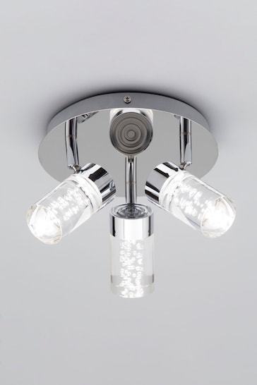 BHS Silver Felix 3 Light Bubble Bathroom Spotlight