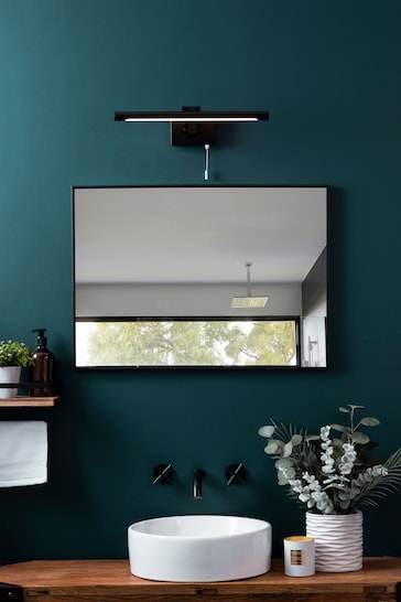 BHS Black Chai Mirror and Picture Bathroom Wall Light