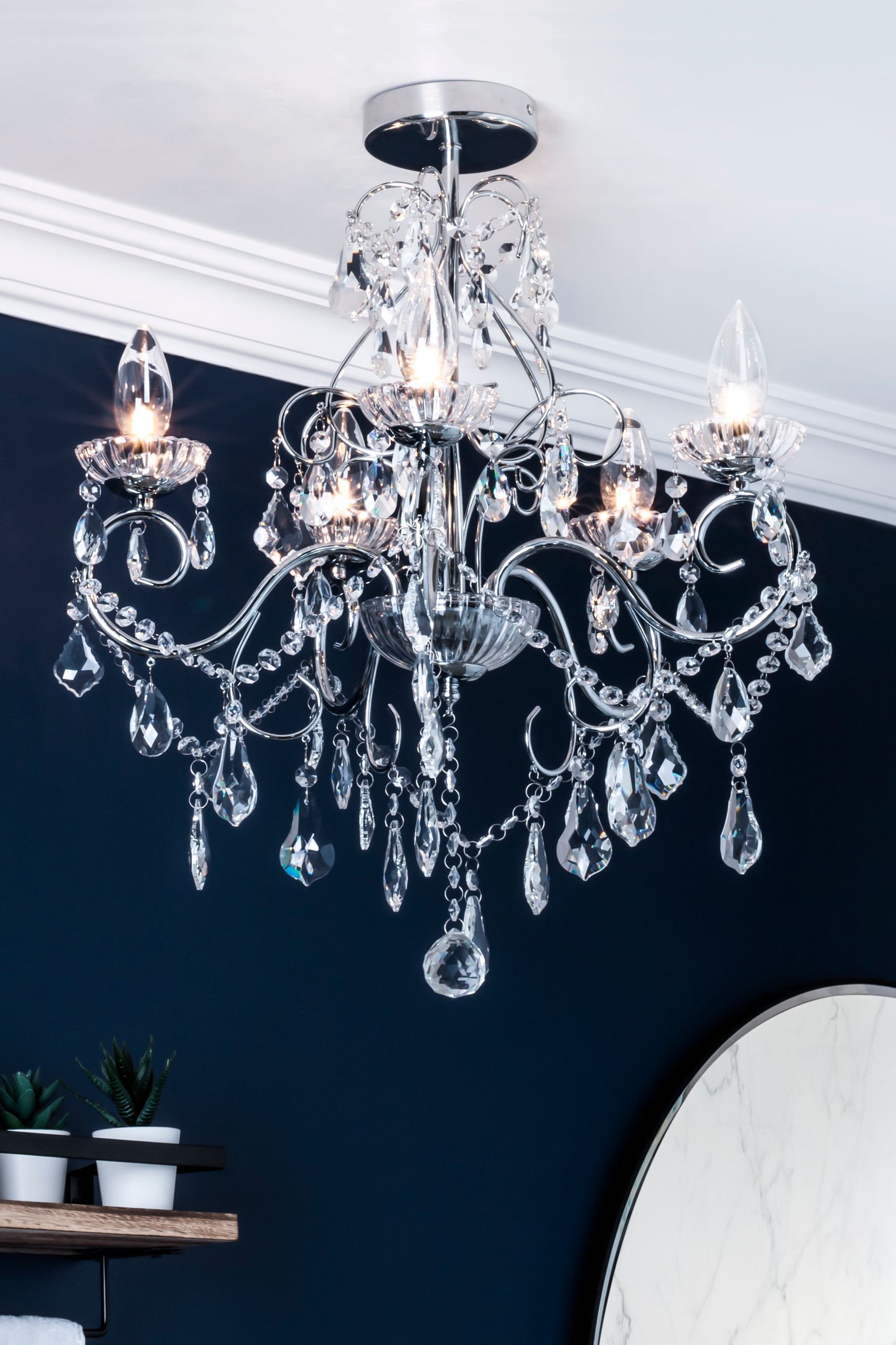 Silver 5 on sale light chandelier