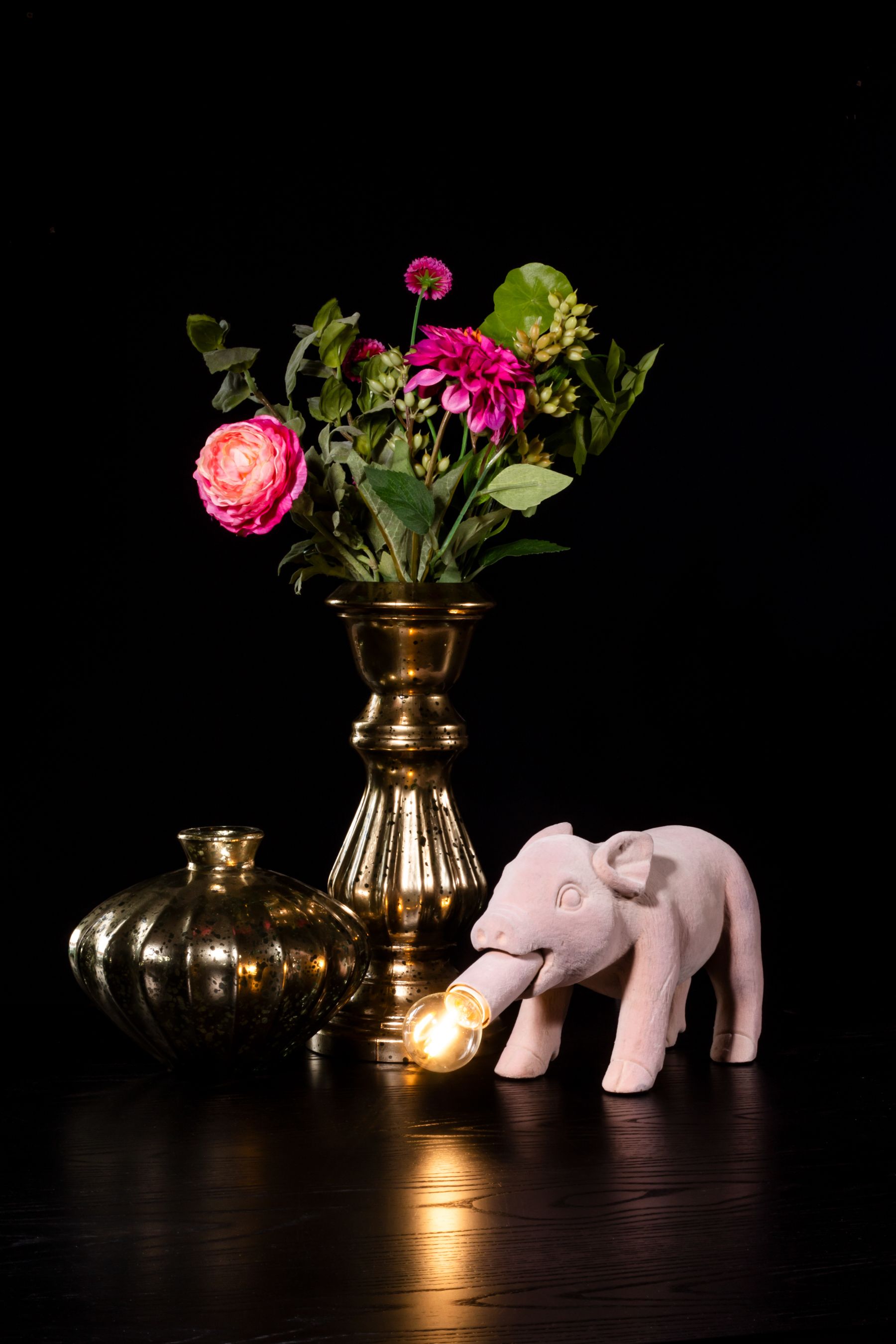 Buy BHS Pink Hilda Flocked Pig Table Lamp from the Next UK online shop
